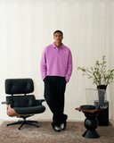 SCRIPT BOXY LONGSLEEVE POLO SUNSET PURPLE